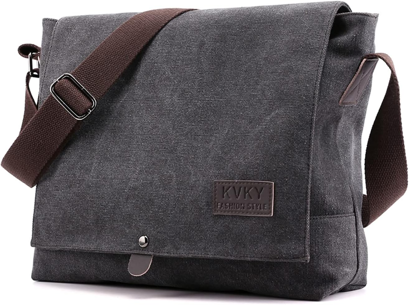 Wowcarbazole Mens Shoulder Bag, Canvas Crossbody Bag, Messenger Bag, Casual, A4, Large Capacity