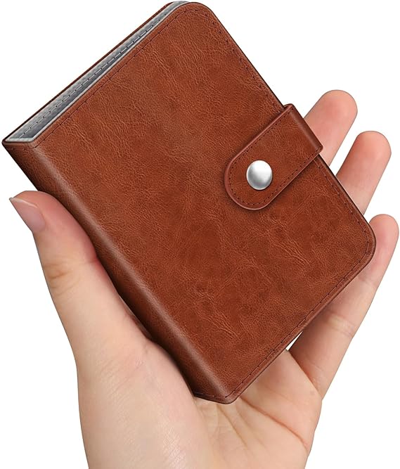Fintie Mini Photos Album Book for 2x3 Inch Films - 52 Pockets Small Albums | For Fujifilm Instax Mini, Polaroid Hi-Print Pictures, Portable Kpop Photocard Holder, Travel Memory Book, Vintage Brown