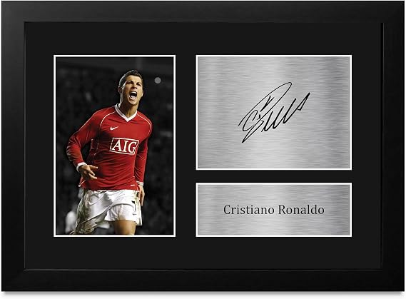 HWC Trading Cristiano Ronaldo Gifts Printed Signed Autograph Picture Photograph for Football Fans and Supporters - A4 Framed