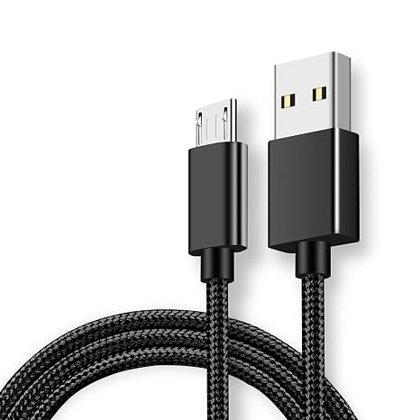 Android Charger Cable, Fast Charging Cable Nylon Braided Micro USB Cable Compatible with Samsung, for HTC, for Nokia, for Sony,for Motorola and More-Black (2M)