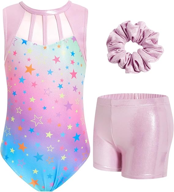 JiAmy Gymnastics Leotards for Girls Sleeveless Unitards Tumbling Outfits