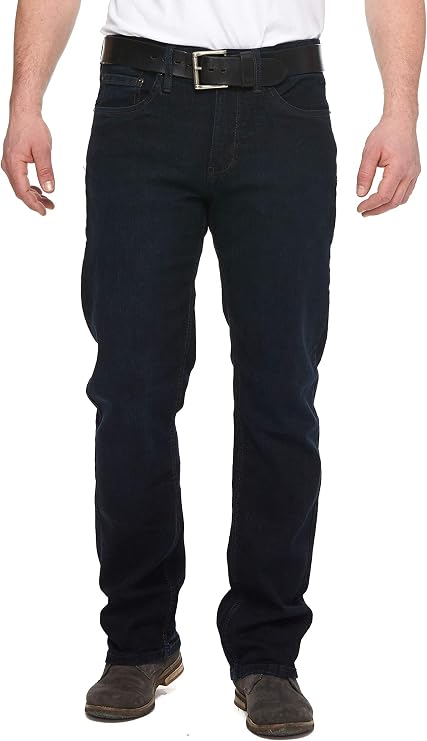 Urban Star Mens Jeans Relaxed Fit Straight Leg Stretch Jeans for Men 38W x 34L Black