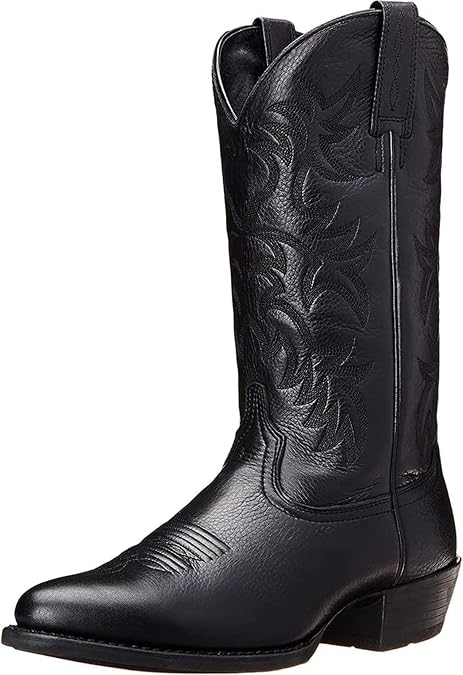 femflame Cowboy Boots for Men Round Toe Distressed Work boots Embroidered Western Boots Traditional Country Boot