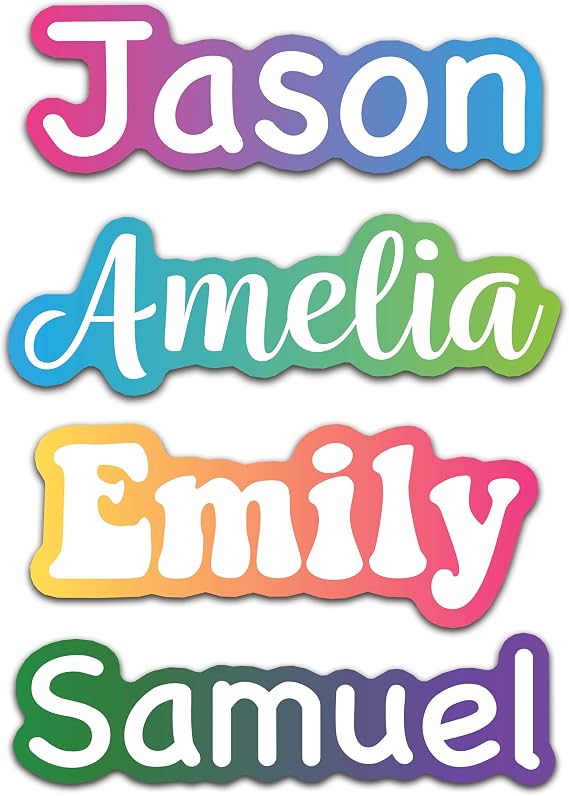 Personalized Name Stickers for Water Bottles - Custom Waterproof Vinyl Name Labels for Tumblers, Cups, Bottles, Computers, Daycare and School (6 Stickers)