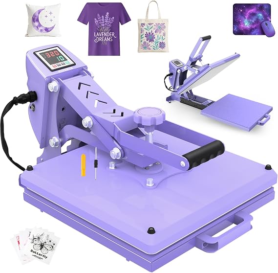 AKEYDIY 15x15 Heat Press Machine Slide Out Clamshell for T-Shirts, Industrial-Quality T-Shirt Press, Vinyl Heat Press, Digital Sublimation for T Shirt, Pillows, Bag, Mats