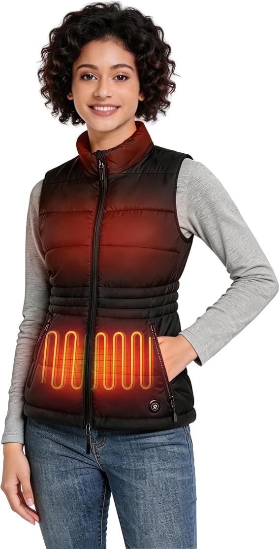 Heated Vest Womens [Waist-Defining] with Rechargeable Battery,Lightweight & Consistant Warmth Puffer Heating Vest