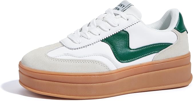 LUCKY STEP Women's Platform Fashion Sneakers Thick Sole