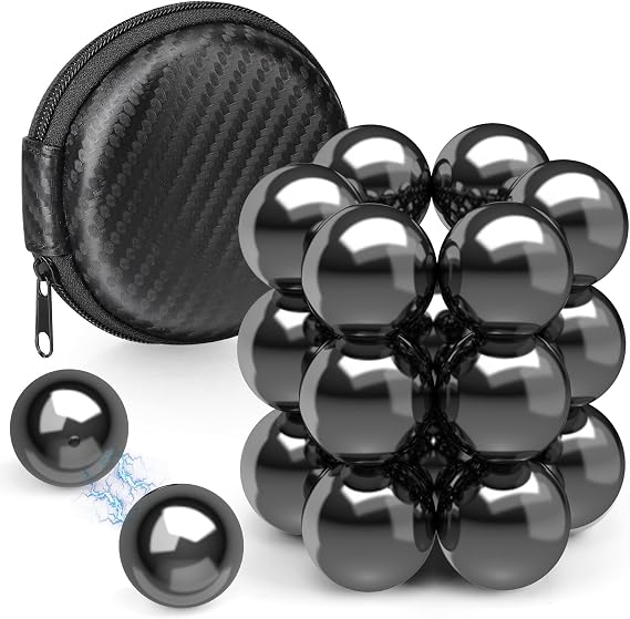 22PCS Round Magnetic Stones Fidget Toy Magnet Science Kit for Adults, Large Hematite Magnet Rock Desk Toy for Men Women, Whiteboard Locker Magnetic Rocks for Home Office