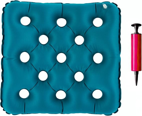 Inflatable Waffle Seat Cushion,Portable Waffle Pillow for Butt | Relieves Tailbone Pain,Waffle Cushion for Pressure Sores,Air Cushion with Pump for Chairs,Wheelchair,Office,Car Seat