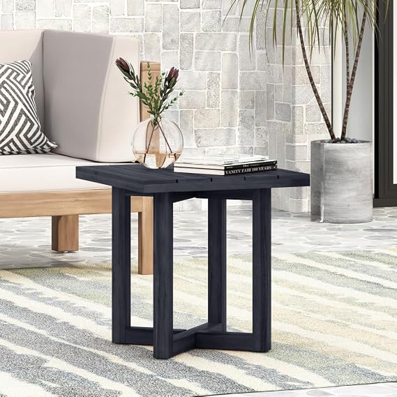 Ella Square Side Table, Black (Black)