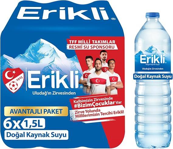 Erikli Doğal Kaynak Suyu Pet Şişe 6x1.5 L