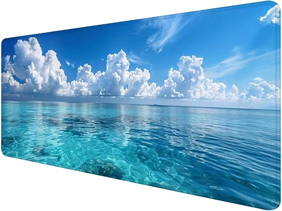 Large Mouse Pad Gaming 100cm x 50cm Mouse Pad Ocean Optical Mouse Pad Non-Slip Durable Landscape Mouse Pad Waterproof Desk Mat Extended Non-Slip Keyboard Mouse Pad Office Desk Pad Multiple Sizes to