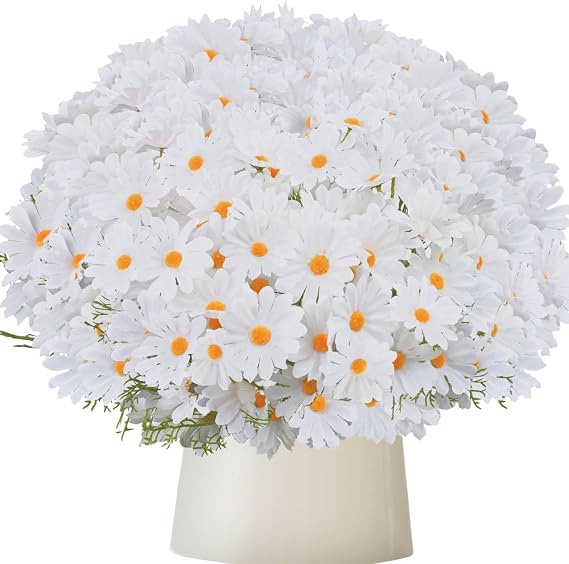 Artificial Daisy Flowers 18" White UV Resistant