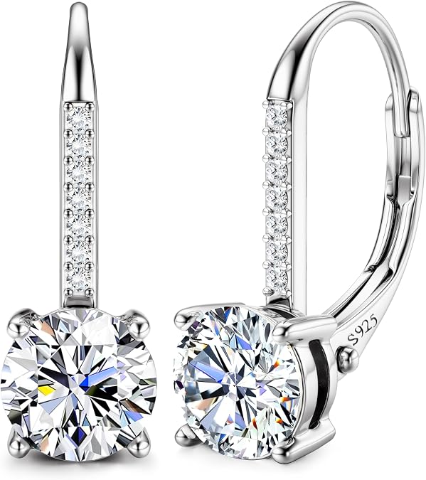 Moissanite Earrings for Women 925 Sterling Silver Dangle Earrings 1-2CT