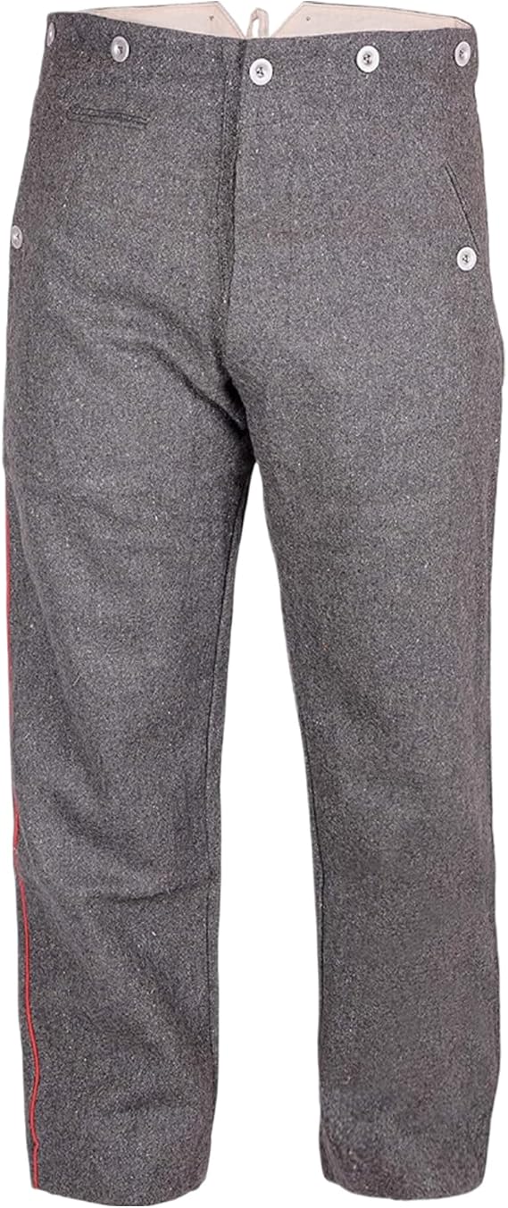 warreplica WWI Imperial German Soldier Uniform Model 1907/10 Field-Grey Wool Piped Trousers - Reproduction