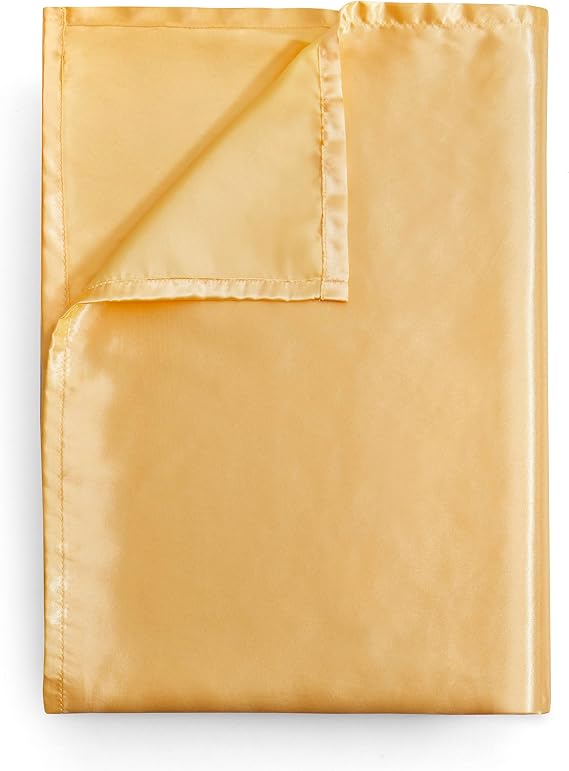 Satin King Flat Sheet, Luxury and Silky Soft Bed Top Sheet Only, Gold