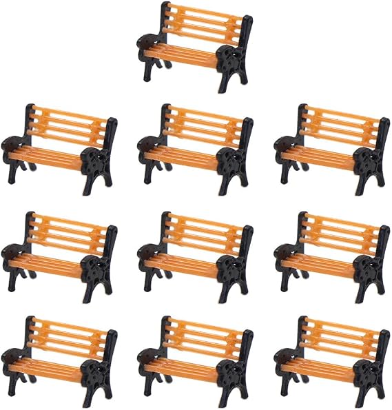 10pcs Park Benches Model Train 1:150 Bench 1.06cm or 0.42inch Chair Settee N Scale Railway Layout New