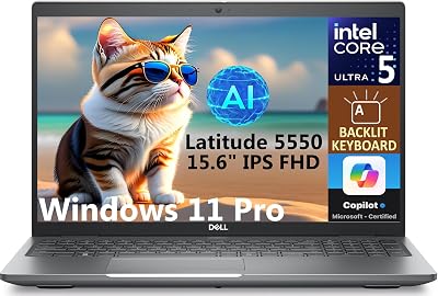 Dell 2025 Latitude 5550 15.6 Business AI Laptop IPS FHD Display Intel Ultra 5-125U Beats i7-1355U, 16GB DDR5, 8TB SSD, Intel Graphics, Backlit KYB, 2 Thunderbolt 4, WiFi 6E, BT 5.3, Win11Pro