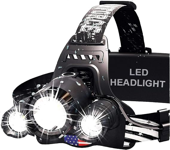 DanForce Headlamp. USB Rechargeable LED Head Lamp. Ultra Bright LUMINUS 1080 Lumen Headlamp Flashlight + Red Light. HeadLamps for Adults, Camping, Outdoors & Hard Hat Light. Zoomable IPX54 Headlight