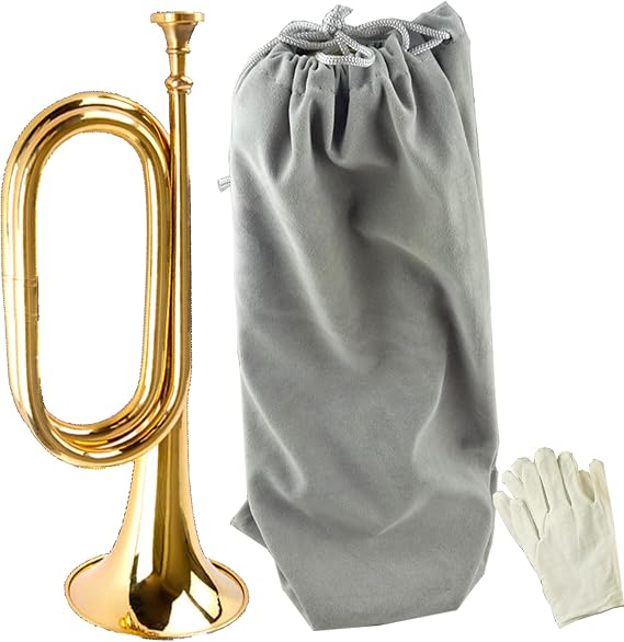 Bugle Cavalry Trumpet Brass Cavalry for Professional Cavalry Bugle Military Orchestra Gold