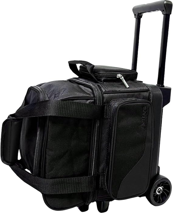 Pyramid Path Pro Deluxe Single Roller Bowling Bag With Separate Shoe Compartment (Up To US Mens Size 11), 2 Large Accessory Pockets, Padded Foam Ball Insert, Lifting Handles and Locking Square Handle