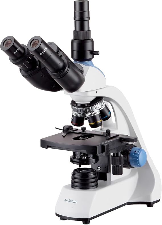 AmScope T250C 2500X LED Trinocular Compound Microscope w 3D Two-Layer