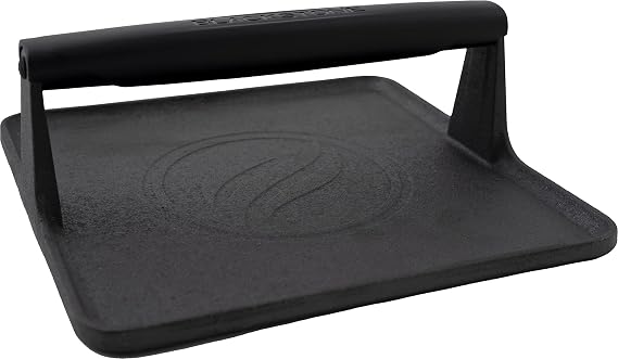 Blackstone 5554 Pre-Seasoned Cast Iron Griddle Grill Press, 10" x 10" x 4"