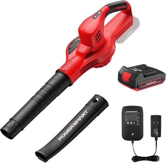 PowerSmart 20V Cordless Leaf Blower with 2.0Ah Battery and Charger, Lightweight Small Leaf Blower for Gutter 2024 Version