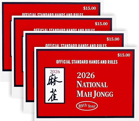 Mahjong Cards 2026, 4 PCS Mah Jongg Card Large Print, Easy to Read Rule Cards for Mah Jongg, Perfect Mahjong Accessories and Gifts for Mahjong Beginners
