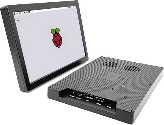 10.1 Inch Mini Portable Monitor, 1280x800 IPS LCD HD Display with Stand, DP&USB-C & HDMI for Raspberry Pi 3/3B+/4B/5, for CCTV Surveillance,dvr,Jetson Nano, Banana Pi, PC, Phone, PS5, Xbox, Switch