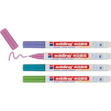 edding 4085 tebeşir kalemi - yeşil, mavi, mor, pembe (metalik) - 4 tebeşir kalemi - 1-2 mm yuvarlak uçlu