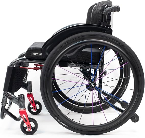 Sports and Leisure Wheelchairs for Adults, Transport Wheelchair Lightweight with Double Brake, Self-propelled Aluminum Alloy Portable Manual Wheel Chair,24 Rear Wheels(Seat width 43cm/16.9 inches)