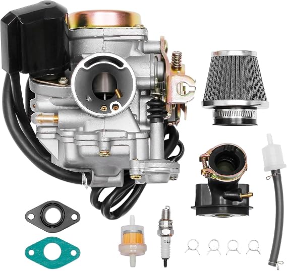 GY6 50cc Carburetor PD18J 18mm Fit For Taotao Kymco Scooter 4 Stroke Engine | 49cc 80cc 139QMB 139QMA Moped with Fuel Filter Spark Plug Intake Manifold