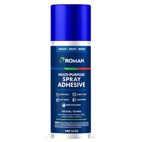 ROMAN Professional Multi-Purpose Spray Adhesive 13-OZ Made in USA