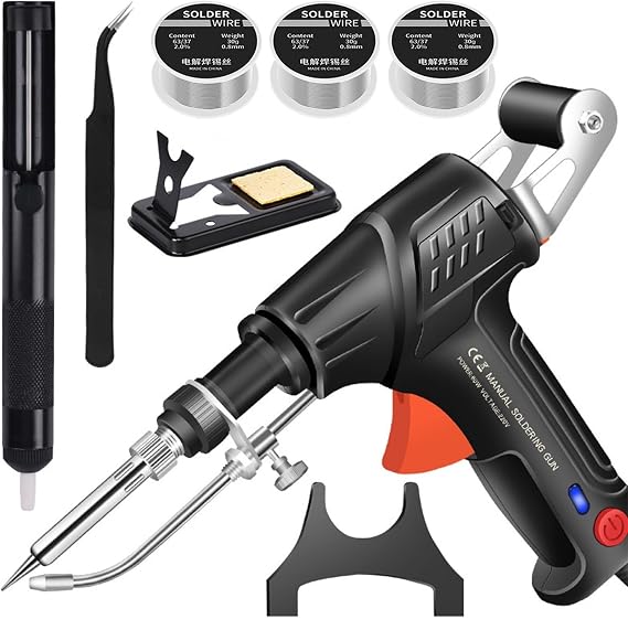 Industrial Laser Welding Machine, Automatic Internally Heated Multi-Function 3-in-1 Tool for Metal Cutting, Rust Removal & Welding, Corded Soldering Gun with Professional/Home DIY Use(Black)