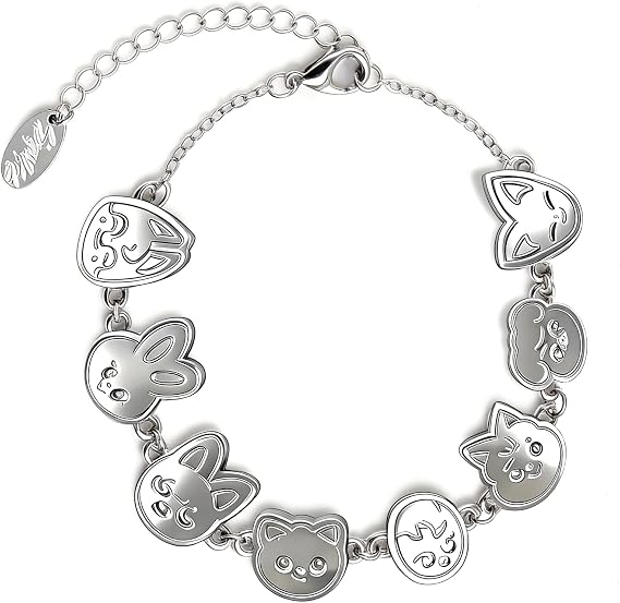 St-ray Kids Merch Bracelet, Stainless Steel Charm Bracelets for SKZ, Skzoo Cartoon Animal Image Accessories Kpop Merchandise Birthday Gift for Fans
