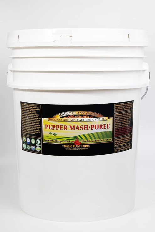 Magic Plant Red Ghost Pepper Puree aka Bhut Jolokia | Embrace the Super Hot Ghostly Bite | 1M SHU | Distinctive Rich Fruity Flavor | Fresh Pepper Replacement | Add to Any Dish - Drink (640 oz)