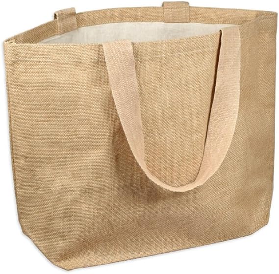 Travel Luggage Jute Totes Beach Bags Burlap Shopper Weekender Daily Use Carryall (Medium (20" x 14" x 6"))