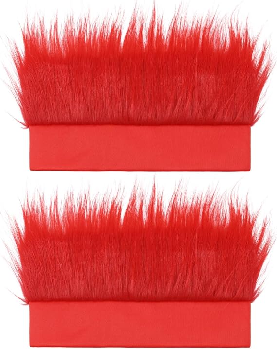 2pcs Halloween Red Hat Hair Accessories Angry Headband Crazy Hair Day Celebrates Red Team Spirit Representatives