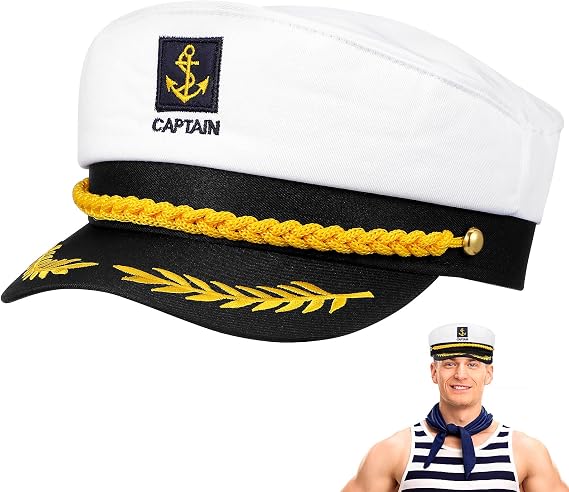 Adjustable Sailor Hat and Yacht Captain Costume: Funny Sailor Cap for Cosplay