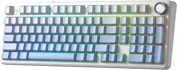 Aula F99 Pro 3 Modlu RGB Hot Swap Mekanik Nimbus V3 Switch Kablosuz Makrolu Klavye Gradyan Mavi