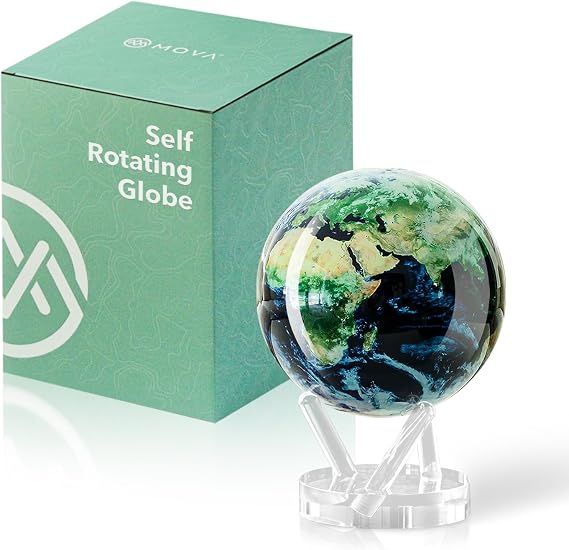 MOVA Self Rotating Globe, Earth with Clouds Signature (6")