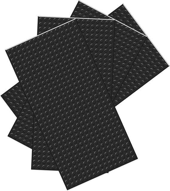 BOROLA 4-Pack Building Brick Baseplates 10"x5" Compatible Black | Durable plastic baseplates for STEM education creative building and desktop foundations for kids