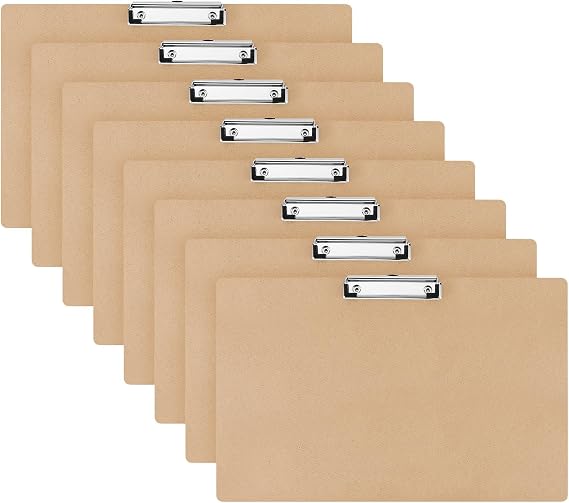 Henoyso 8 Pcs 11x17 Extra Large Wood Clipboard Lightweight Lap Board