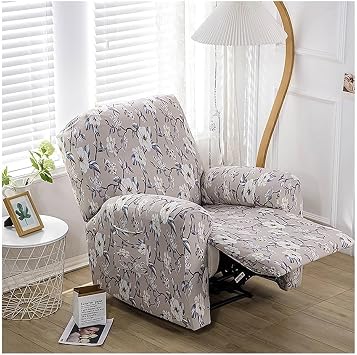 Recliner Slipcover Recliner Chair Cover 4-Pieces Lazyboy Recliner Covers Recliner Couch Covers Non Slip Reclining Slipcovers with Storage Pockets Furniture Protector for Living Room ( Color : #17 )
