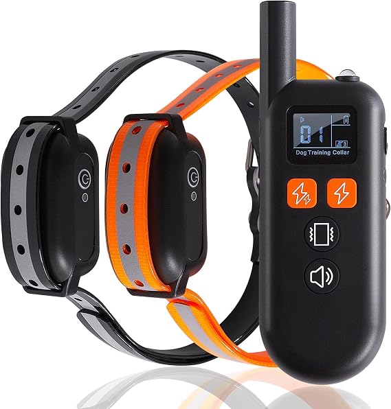 Dog Shock Collar 2 Dogs-3300FT Dog Training Collar with Remote, IPX67 Waterproof E-Collar with 3 Training Modes(Beep/Vibration/Safe Shock) for Large Medium Small Dog (5-120lbs)
