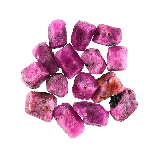 50 carats. Natural Ruby Stone, Birthstone, Raw Crystals, Jewelry Making Rough Supply, Wholesale Bulk Gemstones (4 to 5pcs.) (10-15mm Size.)