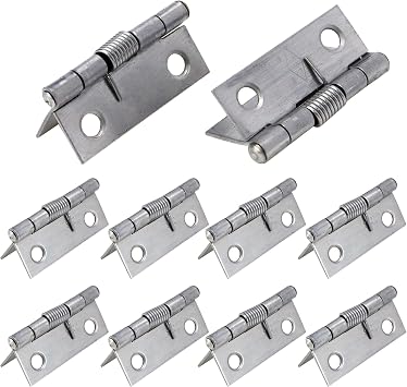 MY MIRONEY 10-Pack Self Closing Spring Hinges 1.5 Inch Stainless Steel Hinge Spring Loaded Hinges with Screws DIY Hardware for Door Cabinet