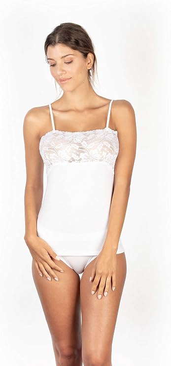 EGI Luxury Modal Women's Lace-Trimmed Camisole. Proudly Made in Italy.