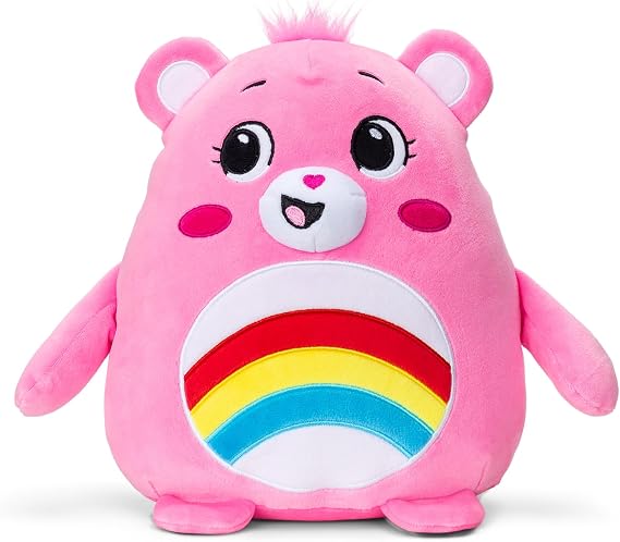 Care Bears Squishy 10" Plush Cheer Bear - Pink, Soft Huggable Squishy Material! Good for Girls and Boys, Employees, Collectors, Ages 4+